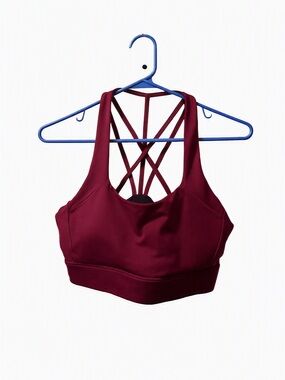 Zyia Active Strappy Sports Bra – Deep Plum / Maroon